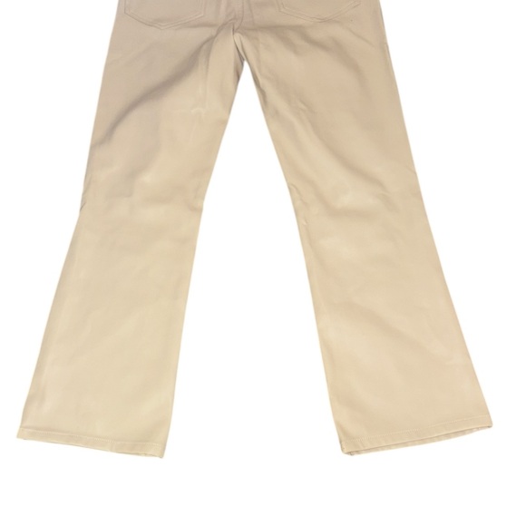 Zara Ivory Ecru Vegan Leather High Waist Cropped Flared Pant - 4 - Picture 8 of 10